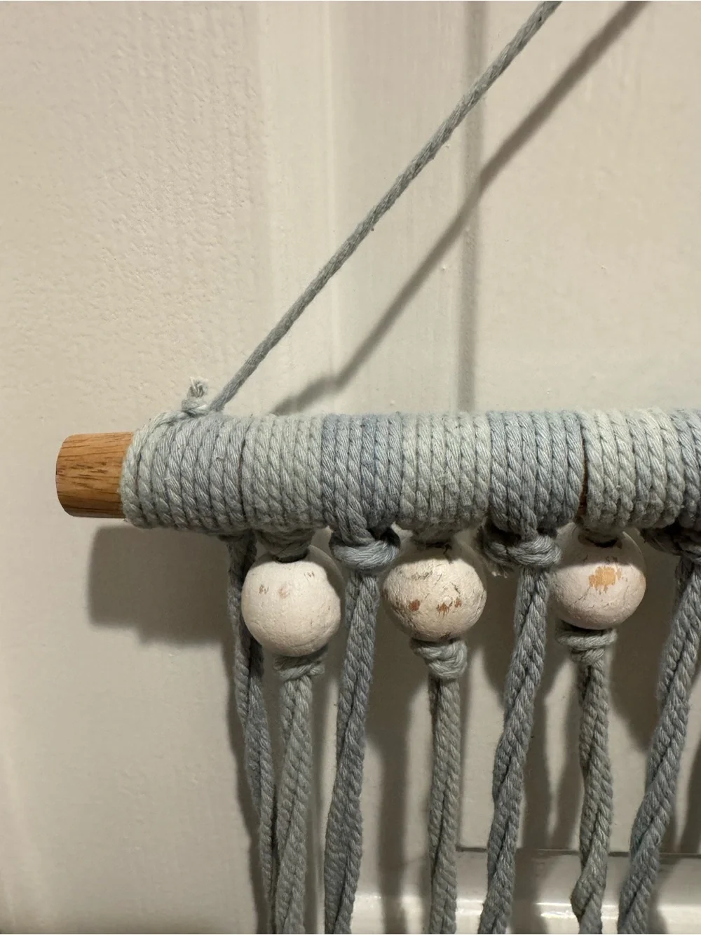 Handcrafted Gray Tassel Macrame Wall Hanging